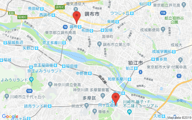 稲田堤の保険相談窓口のマップ